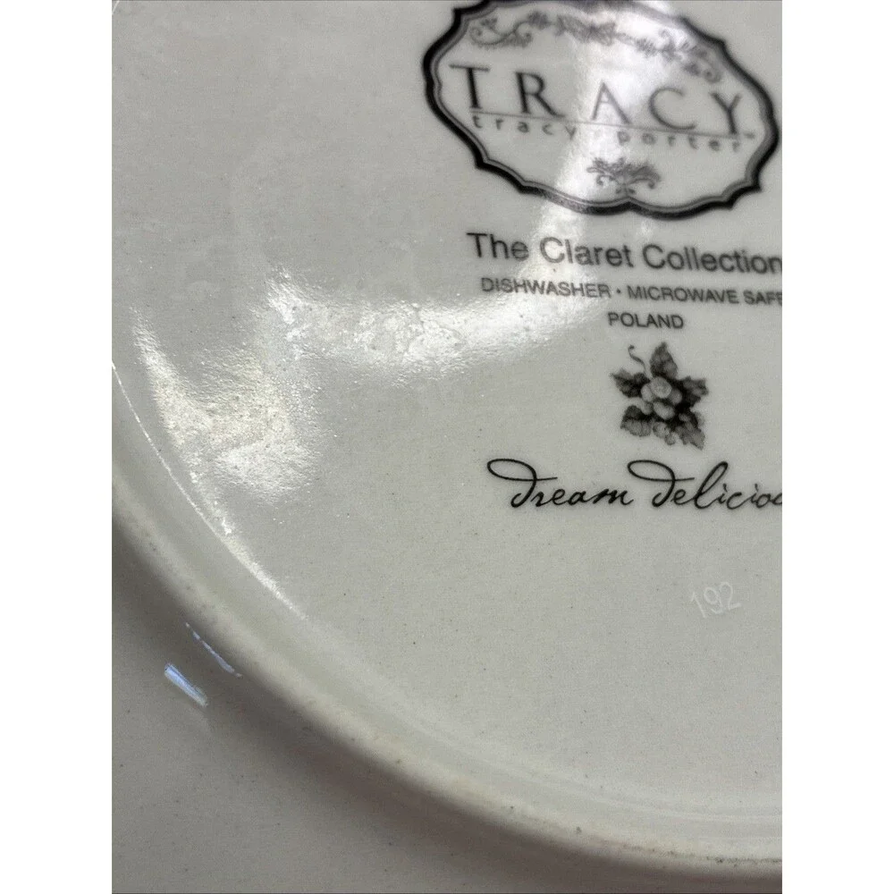 Tracy Porter Claret Collection 5 Salad Plate Dream Delicious Grape Dragonfly Vtg